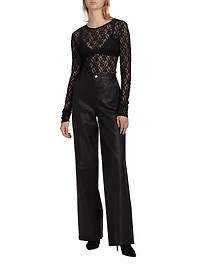 Mesh Lace Long-Sleeve Top
