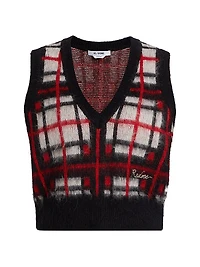 Check V-Neck Vest