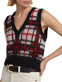 Check V-Neck Vest