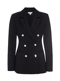 Ponte Embellished Double-Breasted Blazer