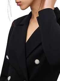 Ponte Embellished Double-Breasted Blazer