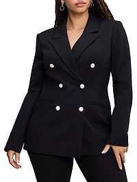 Ponte Embellished Double-Breasted Blazer