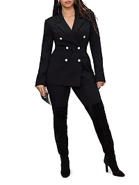 Ponte Embellished Double-Breasted Blazer