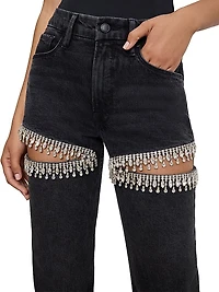 Good Icon Embellished Straight-Leg Jeans