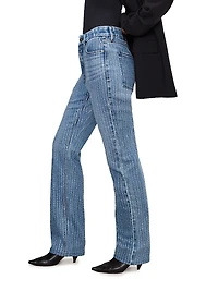 Good Icon Rhinestone Pinstriped Jeans