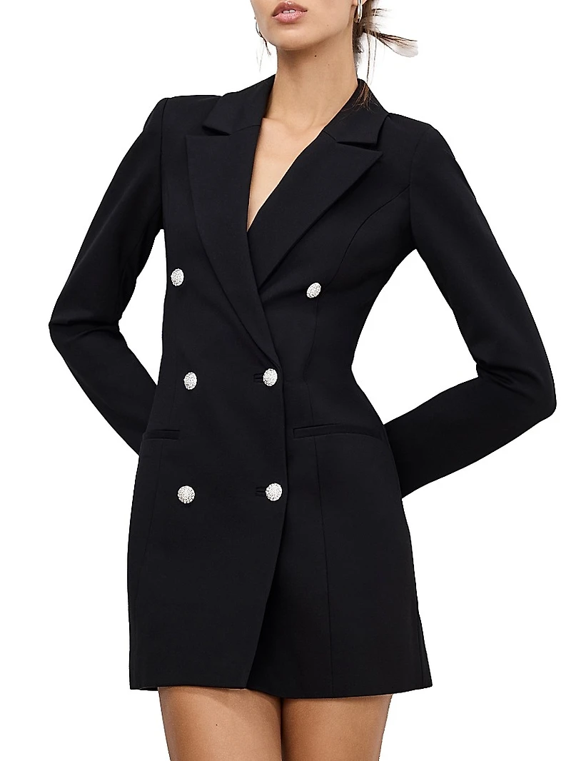 Ponte Embellished Executive Blazer Minidress