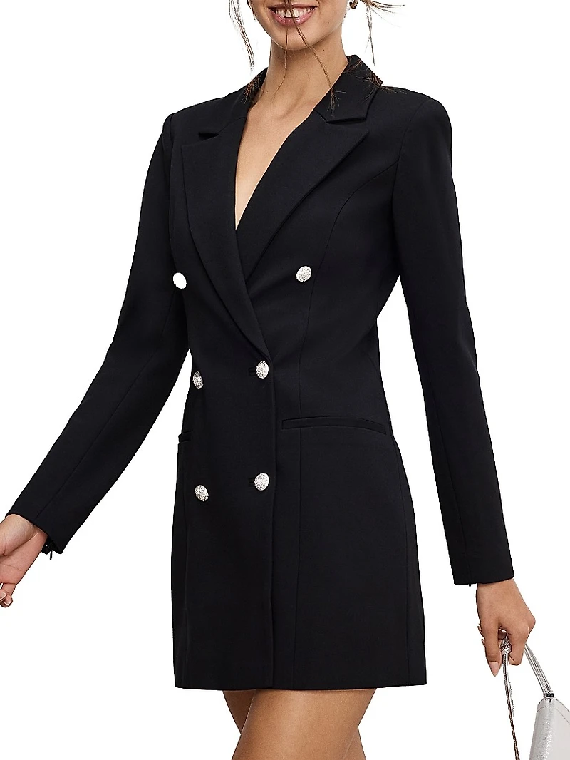 Ponte Embellished Executive Blazer Minidress