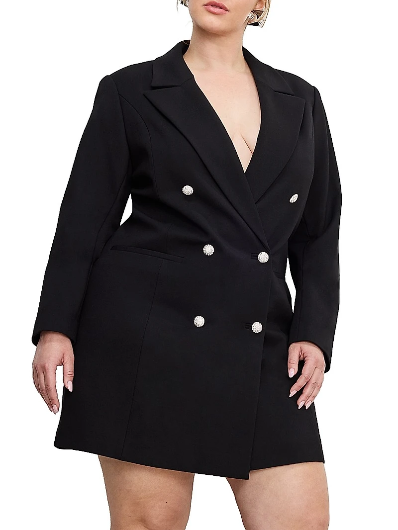 Ponte Embellished Executive Blazer Minidress