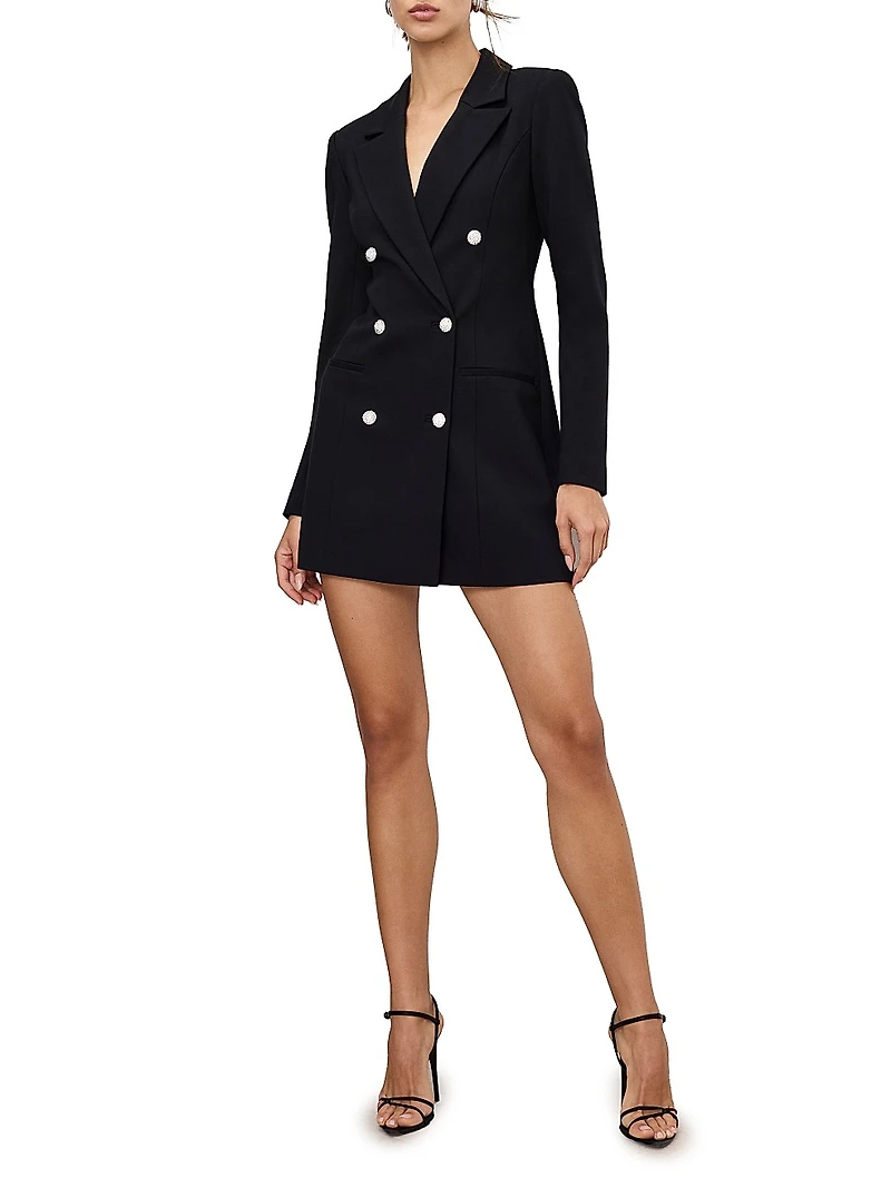 Ponte Embellished Executive Blazer Minidress