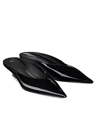 Sharp 35MM Patent Leather Wedge Mules