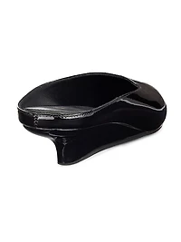 Sharp 35MM Patent Leather Wedge Mules