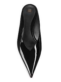 Sharp 35MM Patent Leather Wedge Mules
