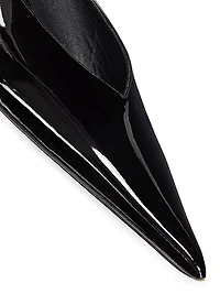 Sharp 35MM Patent Leather Wedge Mules
