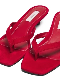 Leather Heeled Flip Flops