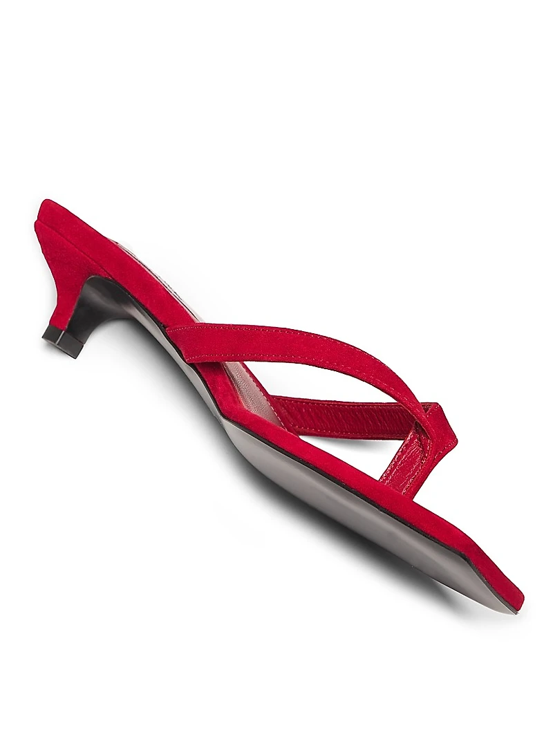 Leather Heeled Flip Flops