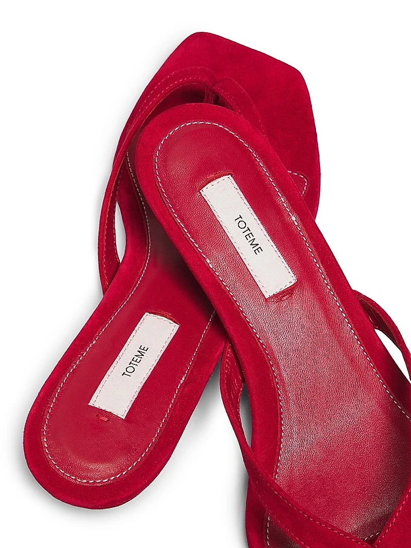 Leather Heeled Flip Flops