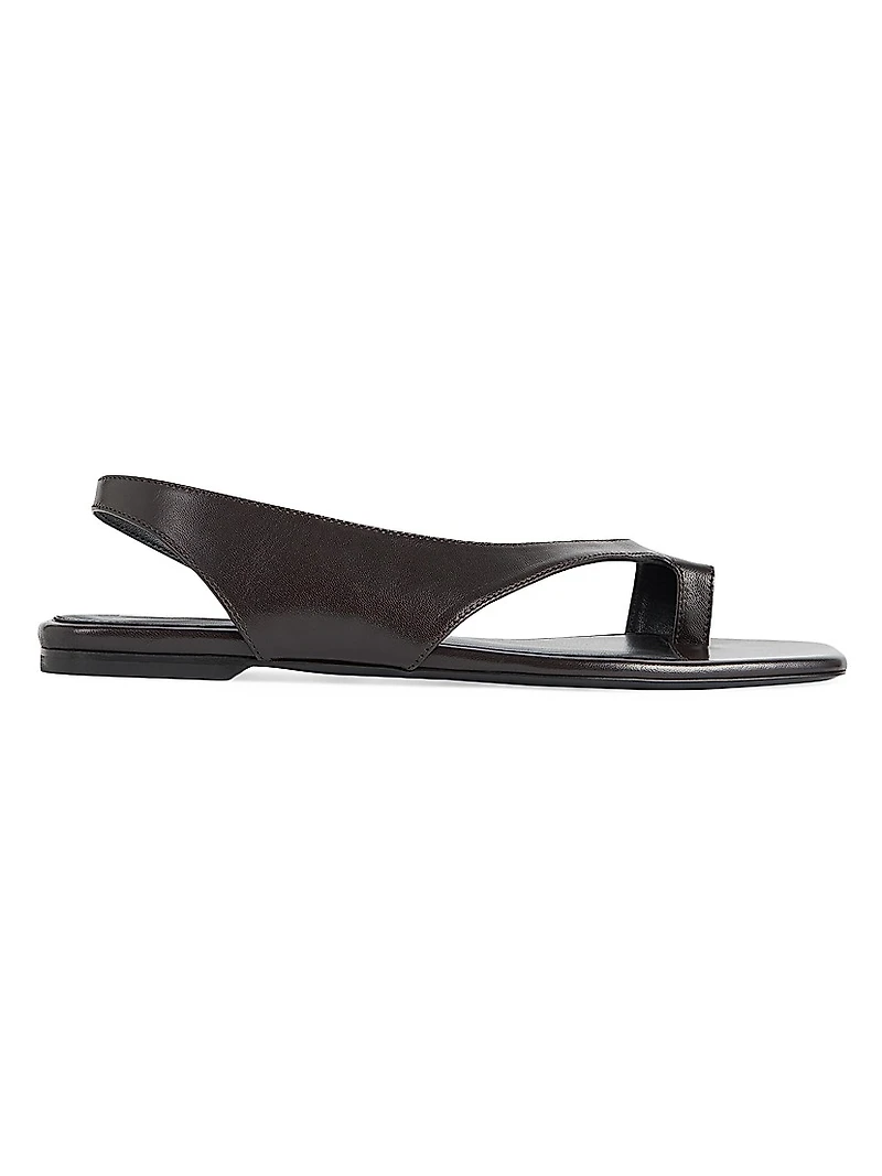 Sculptural Leather Flat Sandals