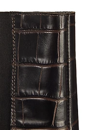 Crocodile-Embossed Leather Chelsea Boots