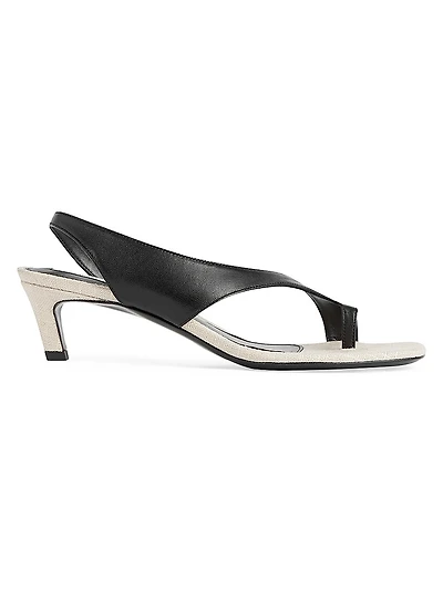 40MM Sculptural Leather Slingback Sandals