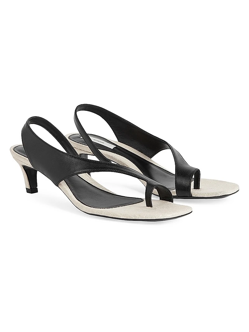 40MM Sculptural Leather Slingback Sandals
