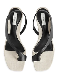 40MM Sculptural Leather Slingback Sandals