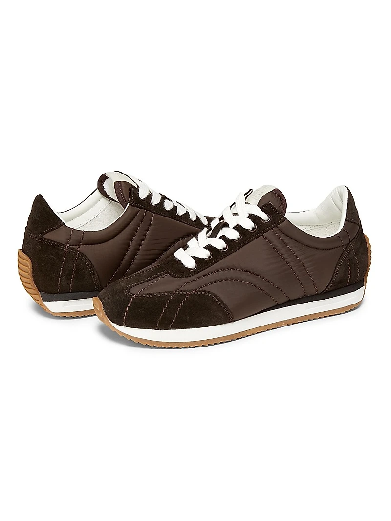 Sporty Monogram-Quilted Low-Top Sneakers