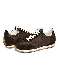 Sporty Monogram-Quilted Low-Top Sneakers