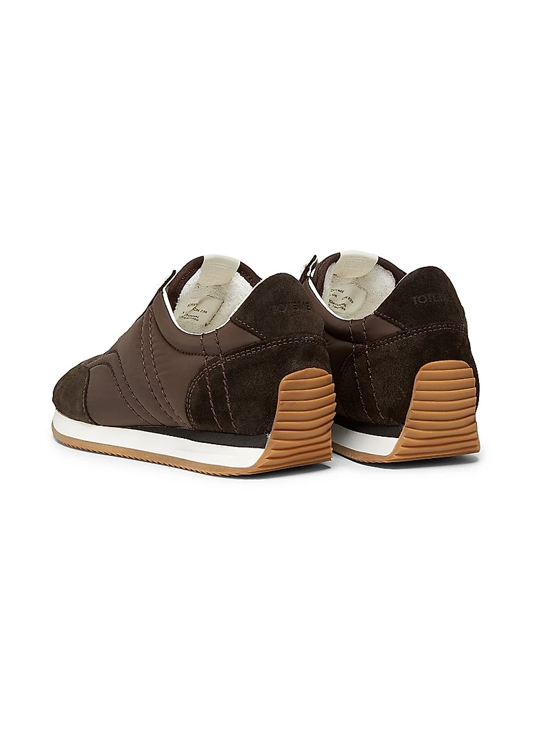 Sporty Monogram-Quilted Low-Top Sneakers