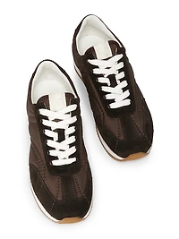 Sporty Monogram-Quilted Low-Top Sneakers
