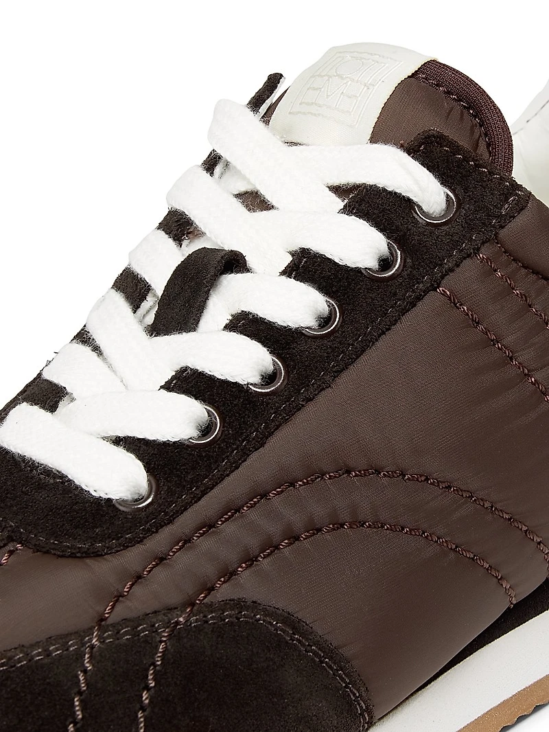 Sporty Monogram-Quilted Low-Top Sneakers