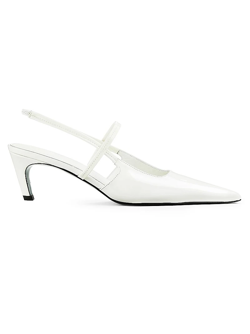 Sharp 50MM Patent Leather Slingback Pumps