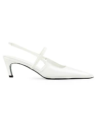 Sharp 50MM Patent Leather Slingback Pumps