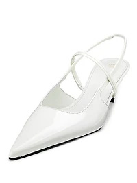 Sharp 50MM Patent Leather Slingback Pumps
