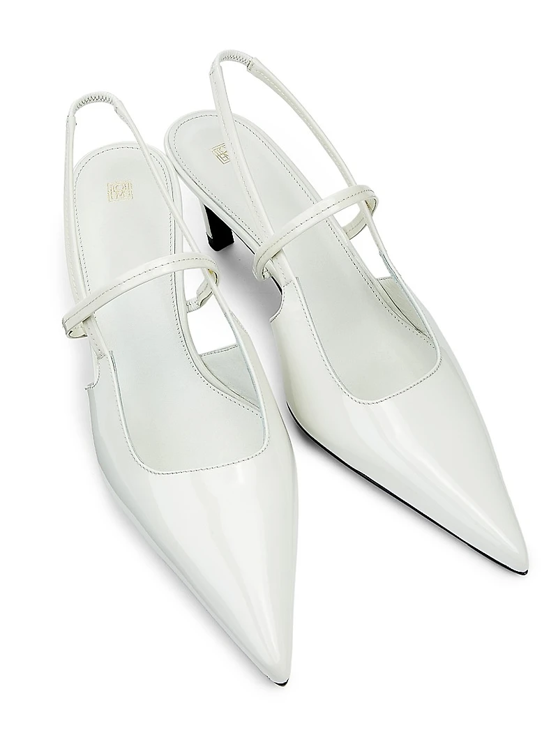 Sharp 50MM Patent Leather Slingback Pumps