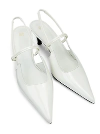 Sharp 50MM Patent Leather Slingback Pumps