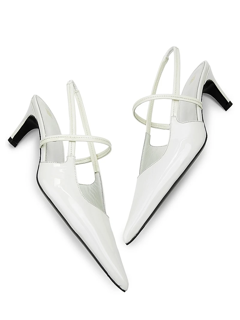 Sharp 50MM Patent Leather Slingback Pumps