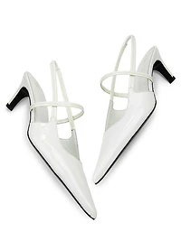 Sharp 50MM Patent Leather Slingback Pumps