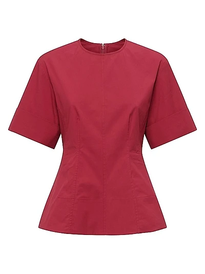 Clare Crewneck Short Sleeve Fit and Flare Top