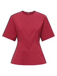 Clare Crewneck Short Sleeve Fit and Flare Top