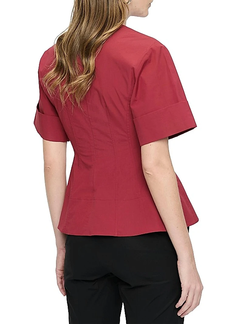 Clare Crewneck Short Sleeve Fit and Flare Top