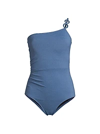Kara Metallic Piqué One-Piece Swimsuit