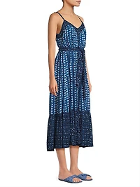 Addyson Abstract Cotton-Blend Tie-Waist Midi-Dress