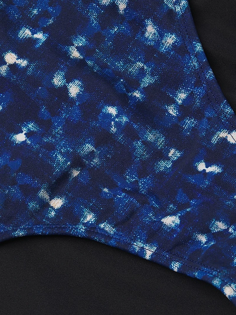 Denim Noir Side-Tie High-Waisted Bikini Bottom