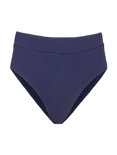 Textured High-Leg High-Waisted Bikini Bottom