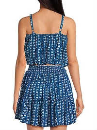 Dani Abstract Cotton-Blend Poplin Top