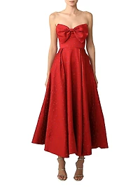 Juliette Jacquard Bow Cocktail Dress