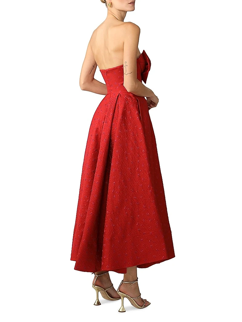 Juliette Jacquard Bow Cocktail Dress
