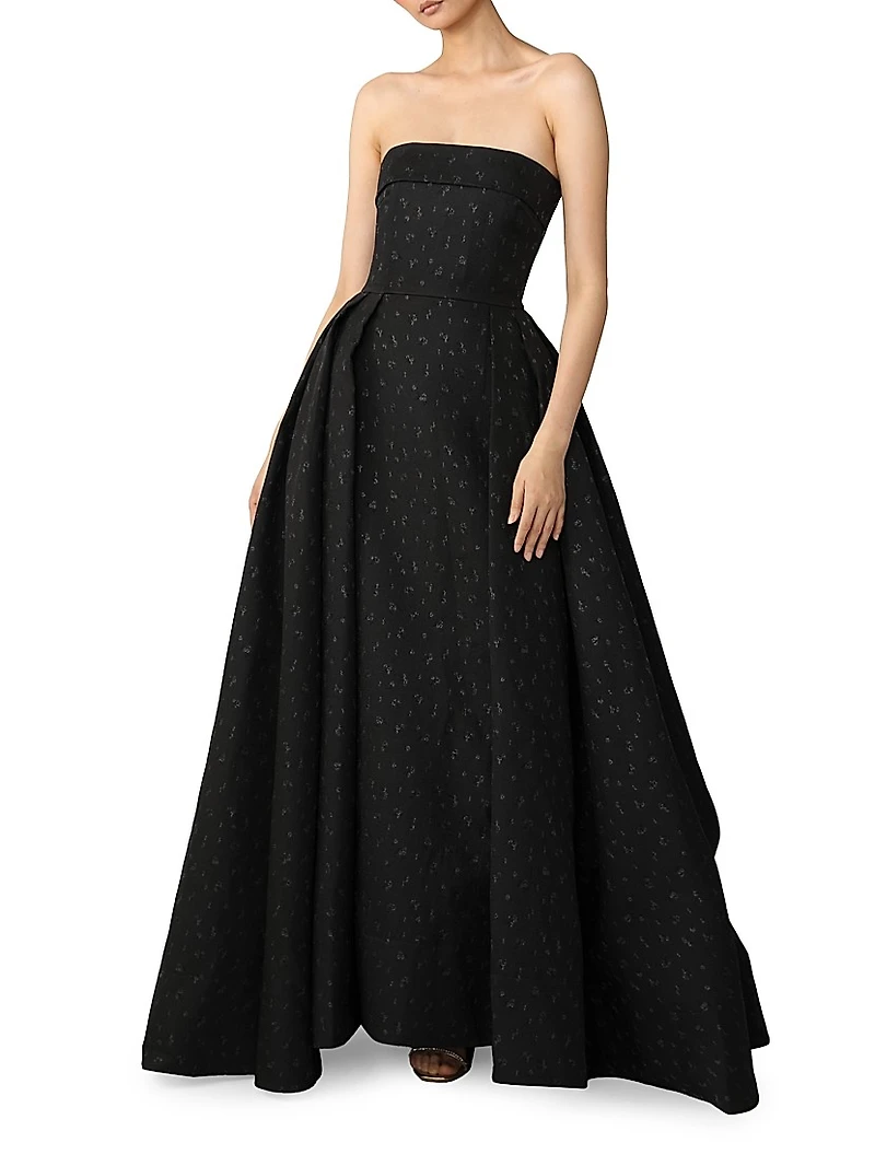 Jordan Jacquard Strapless Gown