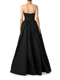 Jordan Jacquard Strapless Gown