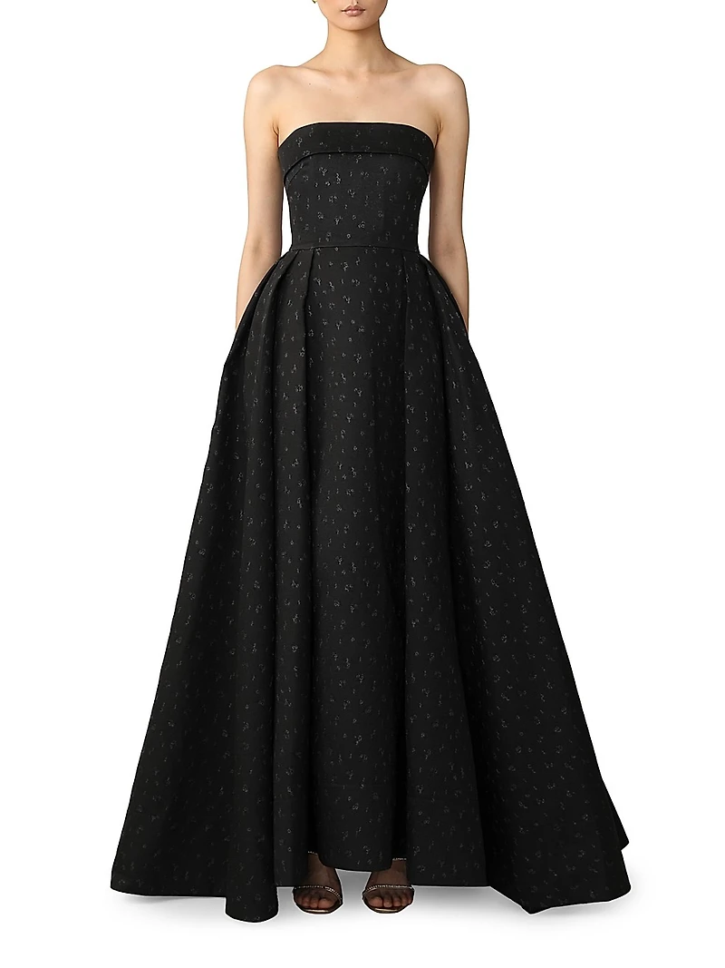 Jordan Jacquard Strapless Gown